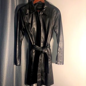 Express Genuine Leather Dress Coat